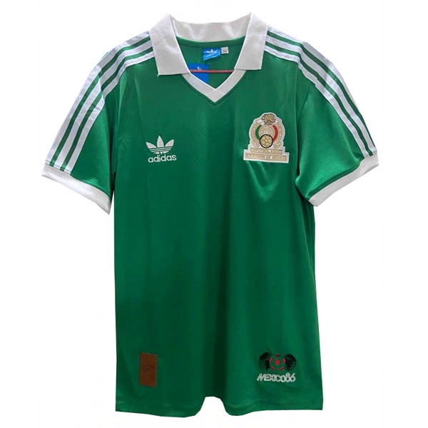 Camiseta Mexico Primera equipo Retro 1986 Verde